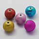 Mixed Color Matte Style Spray Painted Acrylic Round Beads X-ACRP-R101-18mm-M-1