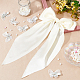 Ahandmaker ヘアリボン 1 個  6 個の蝶のヘアクリップ  ブライダルリボン  髪用のリボン  飛んでいる蝶のヘアピン  プロムのコスプレ、毎日の装飾や結婚式のパーティーの好意のための白いブライダルヘアアクセサリー OHAR-GA0001-04-5