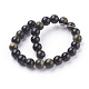 Chapelets de perles en obsidienne dorée naturelle G-C076-8mm-5-2