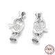 Rhodium Plated 925 Sterling Silver Lobster Claw Clasps STER-L055-062P-1
