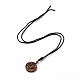 Collar ajustable con colgante de nudo marinero de piedras preciosas naturales mixtas con cordón de nailon para mujer NJEW-L171-02-3