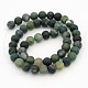 Frosted Round Natural Moss Agate Bead Strands G-J276-55-8mm-2