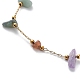 Collier de chaîne de perles de copeaux de pierres précieuses naturelles et synthétiques mélangées NJEW-G124-01A-2