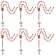 アクリル数珠ネックレス  女性のためのクロス ペンダント ネックレスと合金聖母マリア  暗赤色  19.69インチ（50cm） NJEW-PH01475-6