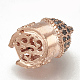 Brass Micro Pave Cubic Zirconia Beads ZIRC-Q015-110RG-3
