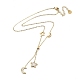 Lasso-Halskette mit Stern- und Mondanhänger aus Kunstharz NJEW-D296-14G-3