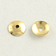 アイアン製ビーズキャップ  カドミウムフリー＆ニッケルフリー＆鉛フリー  ディスク  ゴールドカラー  4x1mm  穴：1mm IFIN-R198-01G-NF-1