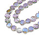 Hebras de perlas de vidrio translúcido electrochapado EGLA-N002-27-D01-3