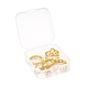 6Pcs 6 Styles Adjustable Brass Micro Pave Clear Cubic Zirconia Cuff Rings RJEW-LS0001-19G-7