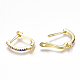 Brass Micro Pave Cubic Zirconia(Random Mixed Color) Hoop Earring Findings with Latch Back Closure EJEW-S201-104-2