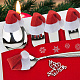 Gomakerer ミニサンタ帽子 50 個  布ミニクリスマスボトル帽子クリスマスロリポップキャンディ帽子パーティー用品 diy 工芸品ワインボトルカバーホームクリスマス装飾 AJEW-WH0001-70-5