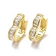 Brass Cubic Zirconia Hoop Earrings KK-H433-56B-G-1