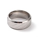 201 перстень из нержавеющей стали с рифленым ромбом для женщин RJEW-I089-45P-2