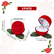 Delorigin floccaggio scatole per anelli a rosa in plastica CON-DR0001-01-2