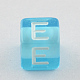 Mixed Letters Transparent Acrylic Cube Beads X-SACR-S181-03-2