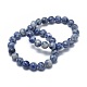 Bracelets extensibles en jaspe avec des taches bleues naturelles BJEW-K212-C-039-1