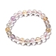 Bracelet extensible en perles d'amétrine naturelle pour homme fille femme BJEW-JB06714-1