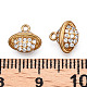 Brass Micro Pave Clear Cubic Zirconia Charms KK-T038-365C-NF-4