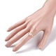Кольцо на палец из натуральных круглых жемчужных бусин RJEW-JR00412-6