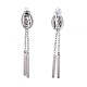 304 Stainless Steel Chain Tassel Earrings EJEW-I248-35-3