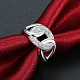 真鍮製キュービックジルコニアリング  結婚指輪  環状の  プラチナ  サイズ6  16.5mm RJEW-BB16746-6P-6