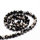 Faceted Natural Agate Round Beads Strands G-E319C-6mm-06-2