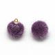 Faux Mink Fur Covered Charms WOVE-S084-36F-1