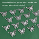Ahademaker アイアンディスプレイデコレーション200個。  金属製の中空の蝶の飾り  プラチナ  27x39x0.5mm IFIN-GA0001-56-4