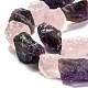 Brins bruts de perles de quartz rose naturel et d'améthyste G-J388-04-2