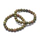 Bracelets extensibles de perles naturelles unakite BJEW-K212-A-006-1