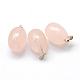 Colgantes de cuarzo natural rosa ovales X-G-Q433-16-2