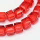 Faceted Cube Transparent Glass Beads Strands X-EGLA-E041-5mm-D07-2