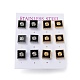 6 Pair 2 Color Square & Flower Acrylic Stud Earrings EJEW-A024-08-1