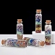 ボトルの装飾を望む透明なガラス  チャクラ天然宝石ドリフトチップ入り  家のデスクトップの装飾用  70~80mm PW-WG92605-01-3