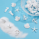 GORGECRAFT 4 Style 40 Pieces Scallop Shells Starfish Anchor Sea Horse Decorations Small Tiny Sea Shells White Clam Bulk Natural Seashell Ocean Theme for Wedding Home Decor and Craft Project AJEW-GF0005-28-5
