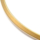 真空メッキ 202 ステンレススチールチョーカーネックレス  女性のための硬いネックレス  ゴールドカラー  内径：5.51インチ（14cm） NJEW-H011-04G-2