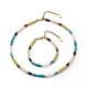 Set di collana e bracciale con perline a disco di pietre preziose miste naturali e sintetiche SJEW-JS01244-1