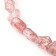 Bracelets extensibles en perles de quartz fraises naturelles pour enfants BJEW-JB06250-06-4