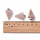 Conos / púas / péndulo colgantes naturales de piedra de cuarzo rosa G-R278-82-4