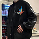 鳥ポリエステル刺繍アイロン接着アップリケ  スパンコール/パイレットビーズパッチ  ミシンクラフト装飾  レッド  112x127x6.5mm PATC-WH0008-35-5