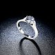 素晴らしいデザインのチタン鋼キュービックジルコニア婚約指輪  ステンレス鋼色  18.9mm RJEW-BB15756-4