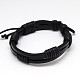Trendy Unisex Casual Style Waxed Cord and Leather Bracelets BJEW-L298-02-1