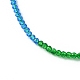 Collier de perles de verre rondelle à facettes pour femme NJEW-M208-02B-4