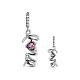 TINYSAND Rhodium Plated 925 Sterling Silver European Dangle Charms TS-P-044-1