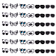36 pièces 6 styles yeux et lunettes tissu de broderie informatisé fer sur patchs DIY-FG0004-72-1