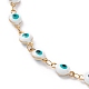 Evil Eye 304 Stainless Steel Enamel Link Chains Bracelets & Necklaces Jewelry Sets SJEW-JS01152-3