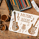 FINGERINSPIRE Music Room Painting Stencil 8.3x11.7inch Reusable Guitar Pattern Stencil Musical Notes Drawing Template Musical Theme Craft Stencil for Painting on Wall Wood Furniture DIY Home Decor DIY-WH0396-617-3