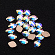 Faceted Leaf K9 Glass Rhinestone Cabochons EGLA-O007-19B-1