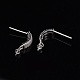 Rhodium Plated 925 Sterling Silver Micro Pave Cubic Zirconia Stud Earring Findings STER-P035-41P-4