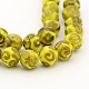 Handmade Gold Sand Lampwork Round Beads Strands FOIL-M003-02-1